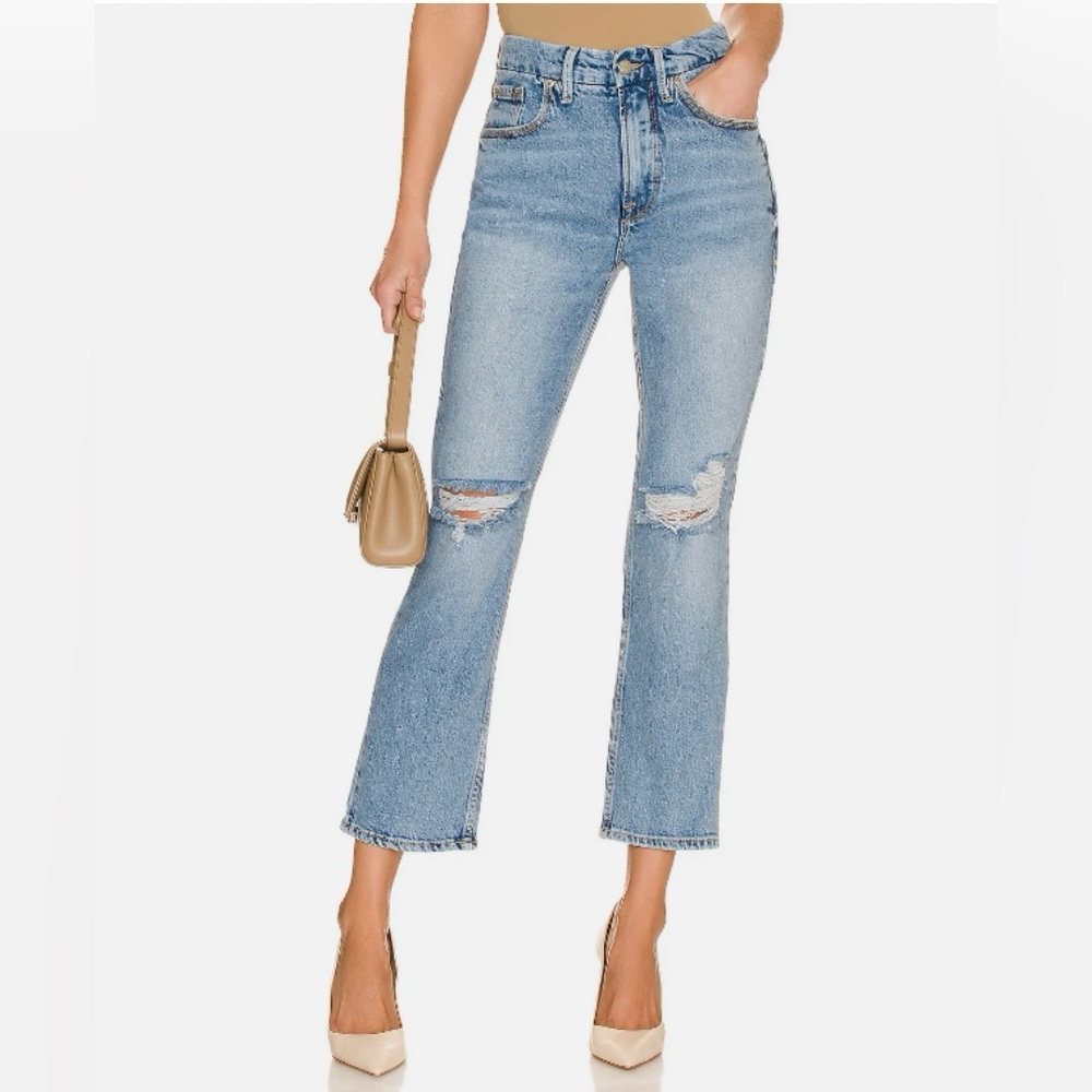 Good American Good 90’s Icon Cropped Distressed Jeans